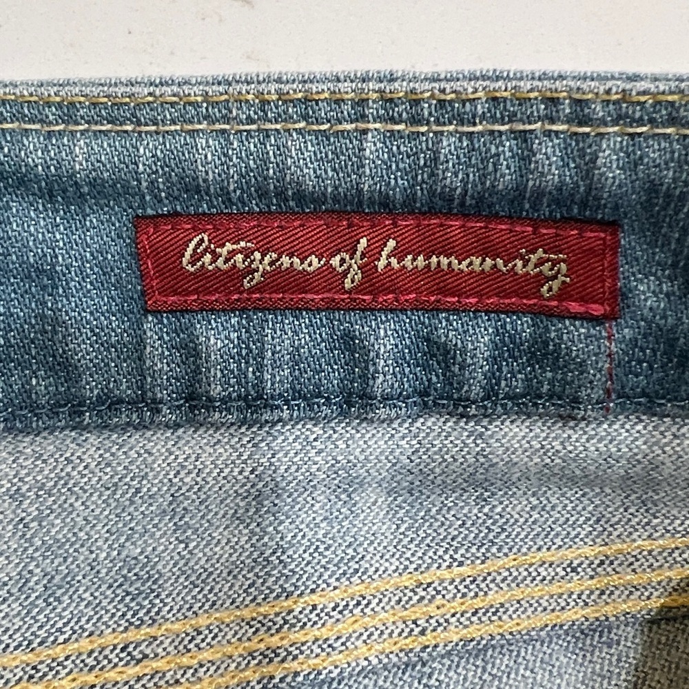 Citizens of Humanity Carpenter Crossroad Cropped Distressed Jeans Size 29 FLAWED - Picture 7 of 14